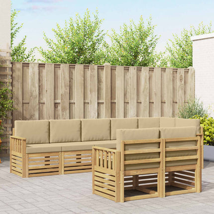 Utomhussoffset 8 pcs Vit och Beige 306 x 128,5 x 73 cm