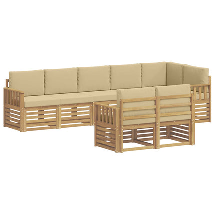 Utomhussoffset 8 pcs Vit och Beige 306 x 128,5 x 73 cm