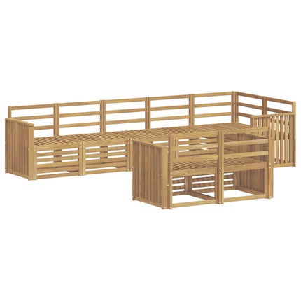 Utomhussoffset 8 pcs Vit 306 x 128,5 x 73 cm Massivt Akaciaträ