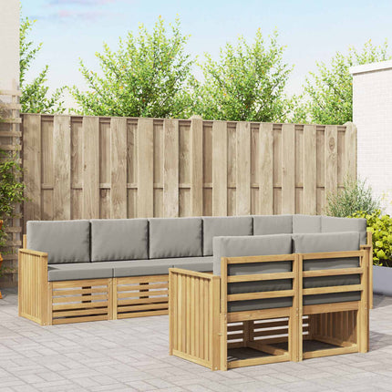 Utomhussoffset 8 pcs Vit och ljusgrå 306 x 128,5 x 73 cm