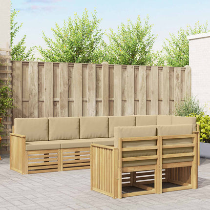 Utomhussoffset 8 pcs Vit och Beige 306 x 128,5 x 73 cm