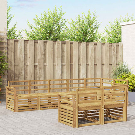 Utomhussoffset 8 pcs Vit 308 x 130,5 x 73 cm Massivt Akaciaträ