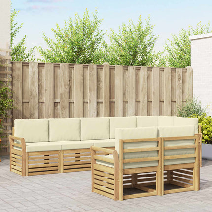 Utomhussoffset 8 pcs Vit och grädde 308 x 130,5 x 73 cm