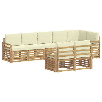 Utomhussoffset 8 pcs Vit och grädde 308 x 130,5 x 73 cm