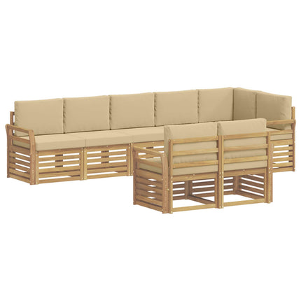 Utomhussoffset 8 pcs Vit och Beige 308 x 130,5 x 73 cm