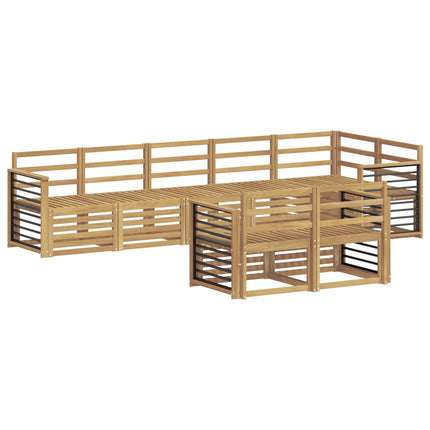 Utomhussoffset 8 pcs Vit 306 x 128,5 x 73 cm Massivt Akaciaträ