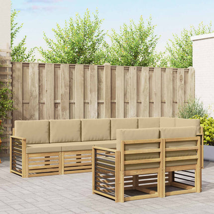 Utomhussoffset 8 pcs Vit och Beige 306 x 128,5 x 73 cm