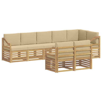 Utomhussoffset 8 pcs Vit och Beige 304 x 126,5 x 73 cm