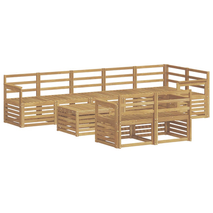 Utomhussoffset 9 pcs Vit 59 x 59 x 37 cm Massivt Akaciaträ