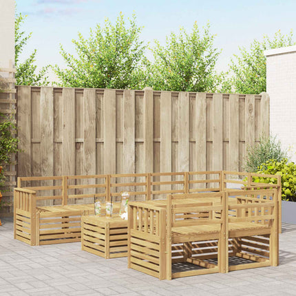 Utomhussoffset 9 pcs Vit 59 x 59 x 37 cm Massivt Akaciaträ