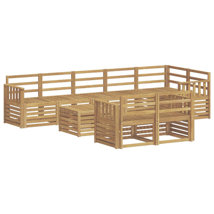 Utomhussoffset 9 pcs Vit 59 x 59 x 37 cm Massivt Akaciaträ