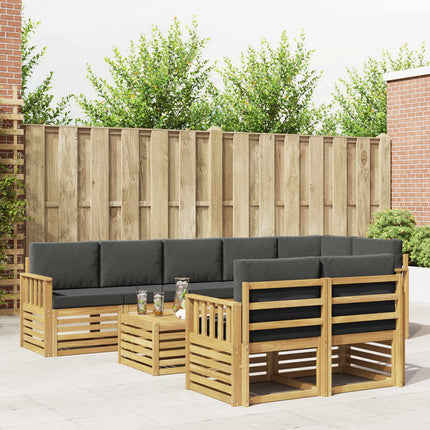 Utomhussoffset 8 pcs Vit och antracit 59 x 59 x 37 cm Polyester