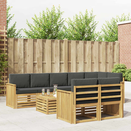 Utomhussoffset 9 pcs Vit och antracit 59 x 59 x 37 cm Polyester