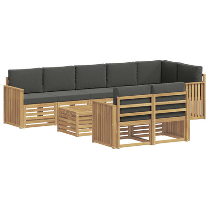 Utomhussoffset 9 pcs Vit och antracit 59 x 59 x 37 cm Polyester