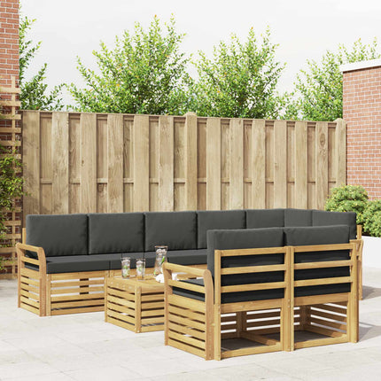 Utomhussoffset 9 pcs Vit och antracit 59 x 59 x 37 cm Polyester
