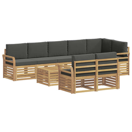 Utomhussoffset 9 pcs Vit och antracit 59 x 59 x 37 cm Polyester