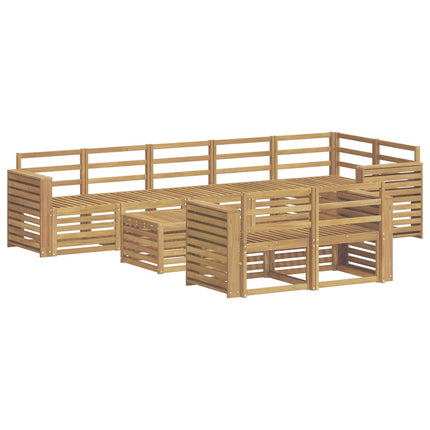 Utomhussoffset 9 pcs Vit 59 x 59 x 37 cm Massivt Akaciaträ