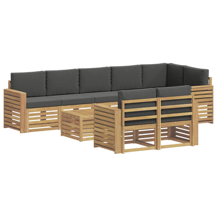 Utomhussoffset 9 pcs Vit och antracit 59 x 59 x 37 cm Polyester