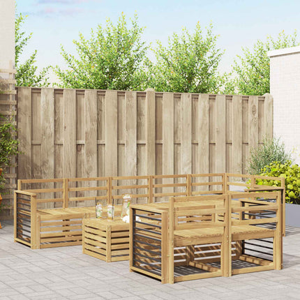 Utomhussoffset 9 pcs Vit 59 x 59 x 37 cm Massivt Akaciaträ