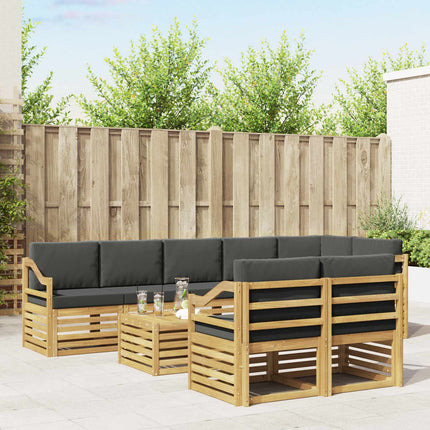 Utomhussoffset 8 pcs Vit och antracit 59 x 59 x 37 cm Polyester