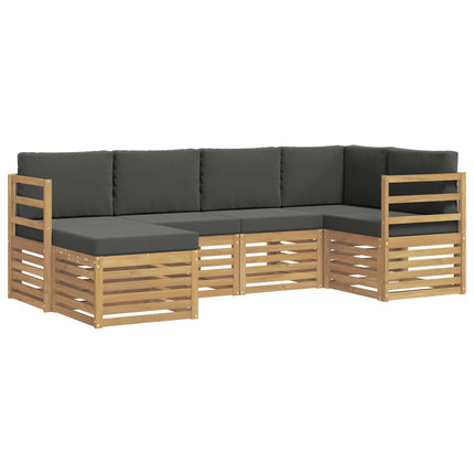 Utomhussoffset 6 pcs Vit och antracit Polyester