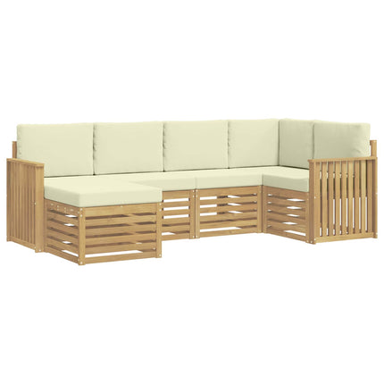 Utomhussoffset 6 pcs Vit och grädde Polyester
