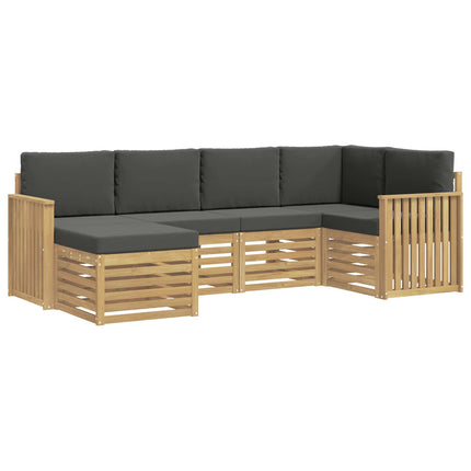 Utomhussoffset 6 pcs Vit och antracit Polyester