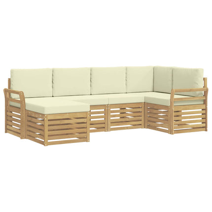 Utomhussoffset 6 pcs Vit och grädde Polyester