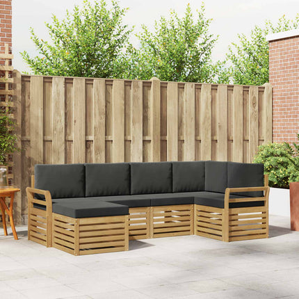 Utomhussoffset 6 pcs Vit och antracit Polyester
