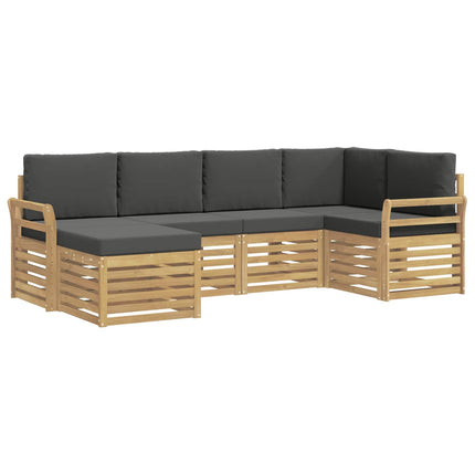 Utomhussoffset 6 pcs Vit och antracit Polyester