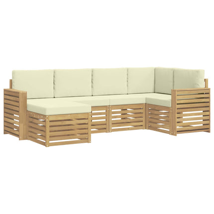 Utomhussoffset 6 pcs Vit och grädde Polyester