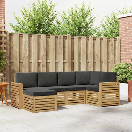 Utomhussoffset 6 pcs Vit och antracit Polyester