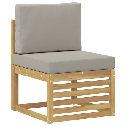 Utomhussoffset 6 pcs Vit och ljusgrå Polyester