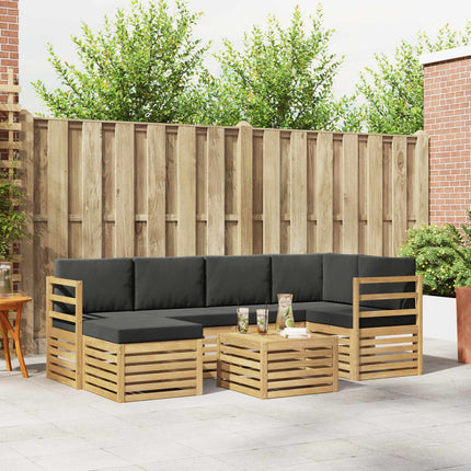 Utomhussoffset 7 pcs Vit och antracit Polyester