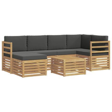 Utomhussoffset 7 pcs Vit och antracit Polyester