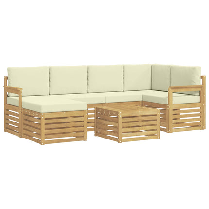 Utomhussoffset 7 pcs Vit och grädde Polyester