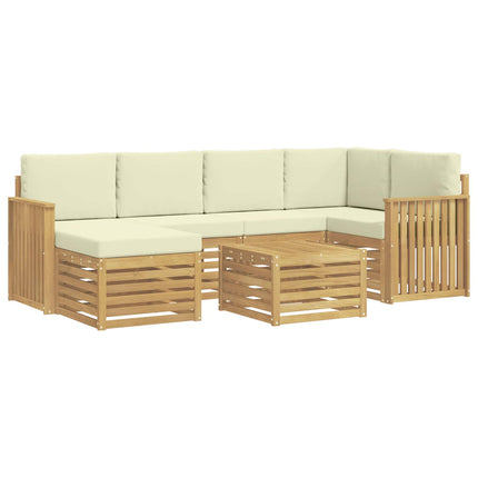 Utomhussoffset 7 pcs Vit och grädde Polyester