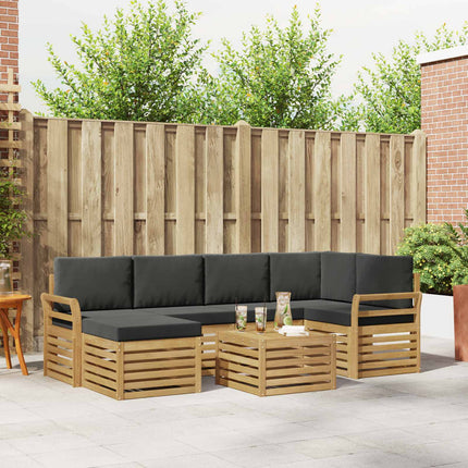 Utomhussoffset 7 pcs Vit och antracit Polyester