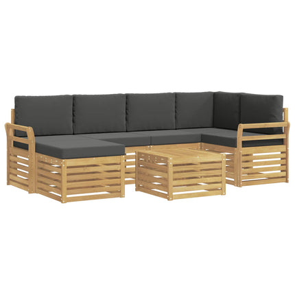Utomhussoffset 7 pcs Vit och antracit Polyester