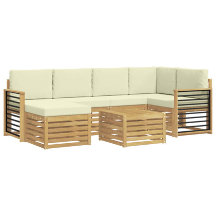 Utomhussoffset 7 pcs Vit och grädde Polyester