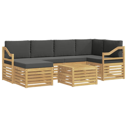 Utomhussoffset 7 st Vit och antracit Polyester