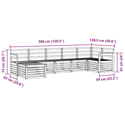 Utomhussoffset 7 pcs Vit