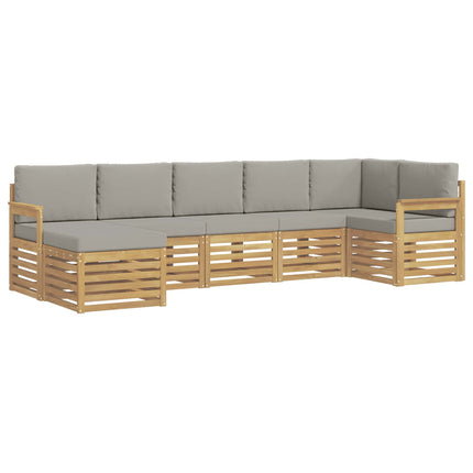 Utomhussoffset 6 pcs Vit och Ljusgrå 306 x 128,5 x 73 cm