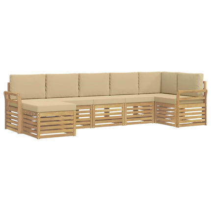 Utomhussoffset 7 pcs Vit och Beige