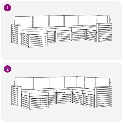 Utomhussoffset 7 pcs Vit och grädde