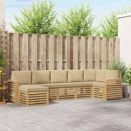 Utomhussoffset 7 pcs Vit och Beige