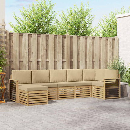 Utomhussoffset 7 pcs Vit och Beige
