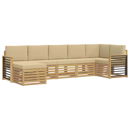 Utomhussoffset 7 st Vit och Beige