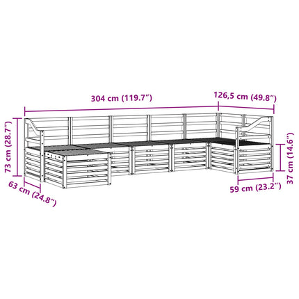 Utomhussoffset 7 pcs Vit