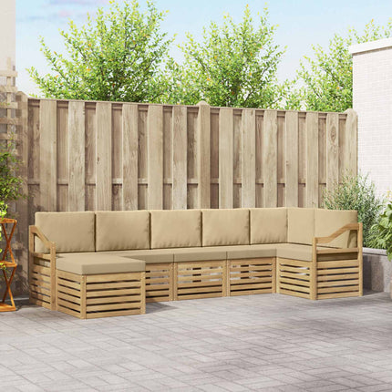 Utomhussoffset 7 pcs Vit och Beige